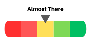 An image showing a readiness meter that says to keep studying