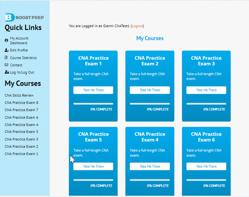 A GIF showing the AcademicCafe CNA user interface